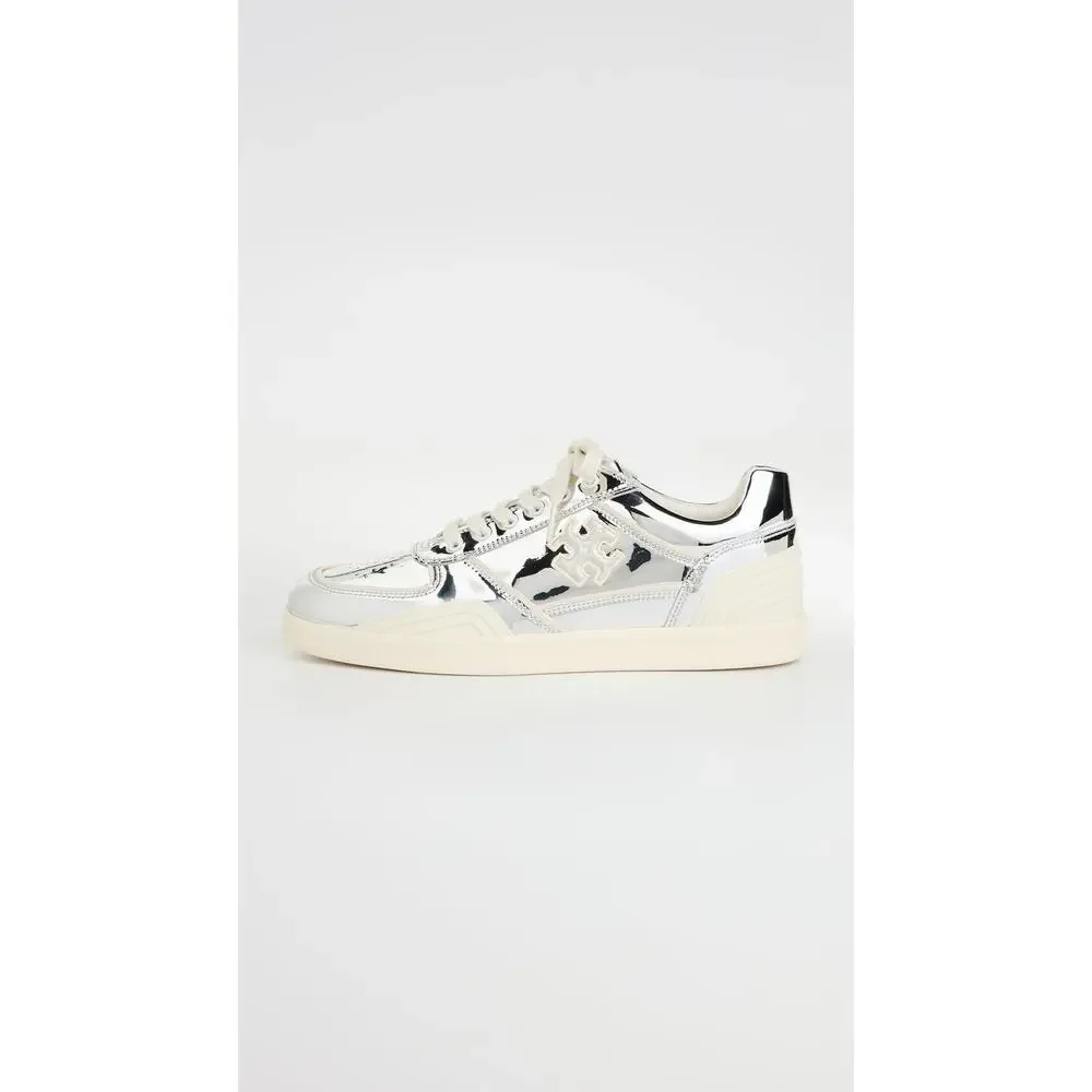 TORY BURCH WOMEN'S CLOVER COURT SNEAKERS, SILVER, 7.5 MEDIUM US